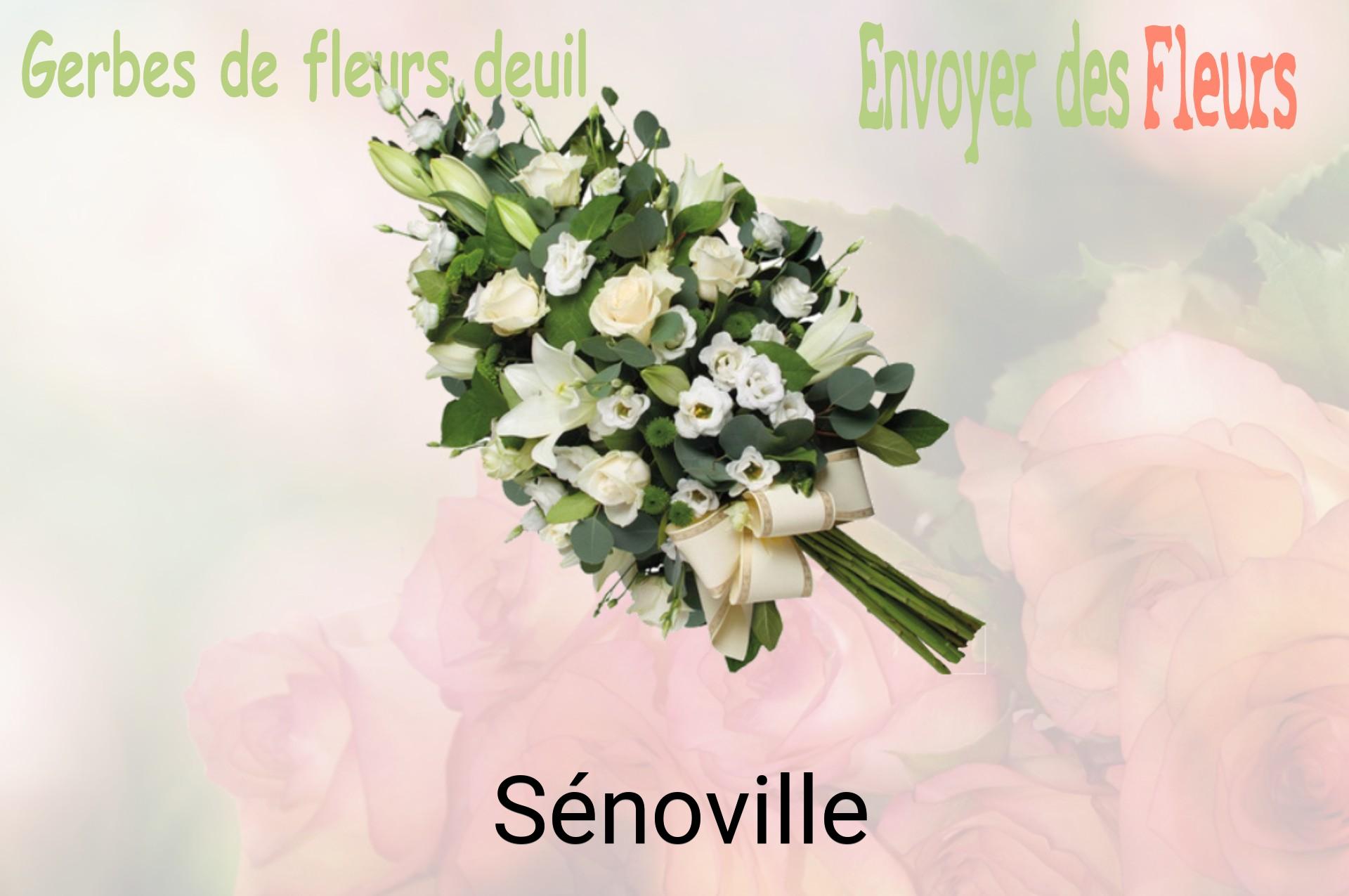 Gerbe de fleurs de deuil livrée à Sénoville